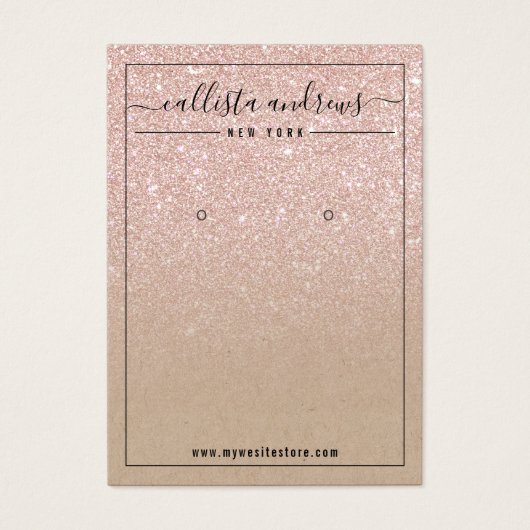 Carte d'affichage rose Parties scintillant or Kraf (Devant)