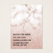 Carte d'affichage rose Parties scintillant or marb (Dos)