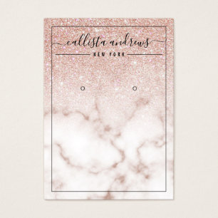 Carte d'affichage rose Parties scintillant or marb