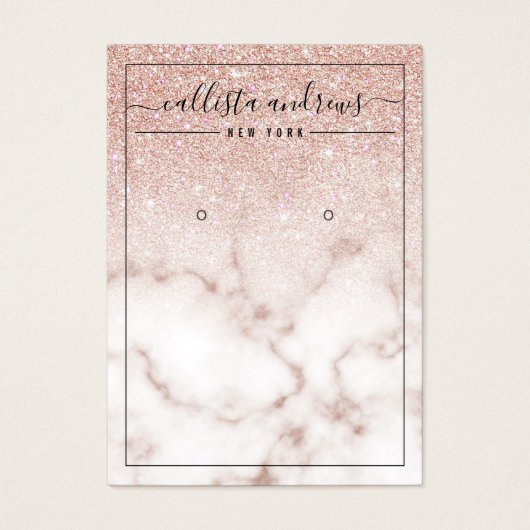 Carte d'affichage rose Parties scintillant or marb (Devant)