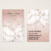 Carte d'affichage rose Parties scintillant or marb (Devant & derrière)