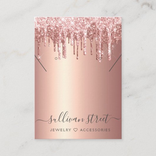 Carte d'affichage rose Parties scintillant or orei (Devant)