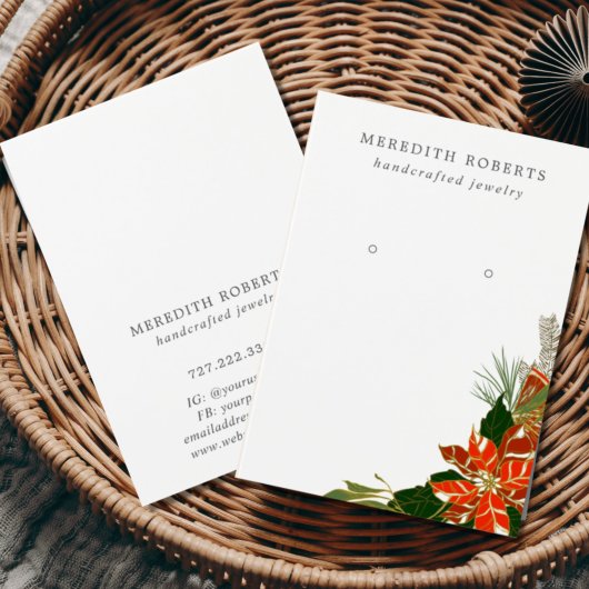 Carte d'affichage rouge de Noël Poinsettias