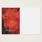 Carte d'affichage rouge noir gothique Halloween (Devant & derrière)