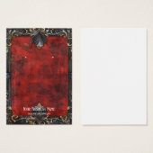 Carte d'affichage rouge noir gothique Halloween (Devant & derrière)