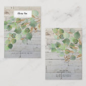 Carte d'affichage Rustic Greenery Gold Leaf (Devant / Derrière)
