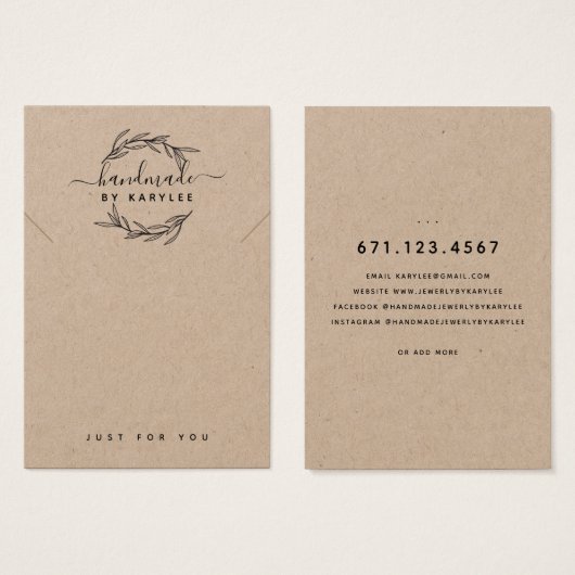 Carte d'affichage Rustic Laurel Leaf (Devant & derrière)