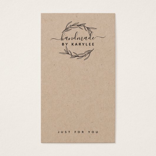 Carte d'affichage Rustic Laurel Leaf Bijoux d'orei (Devant)