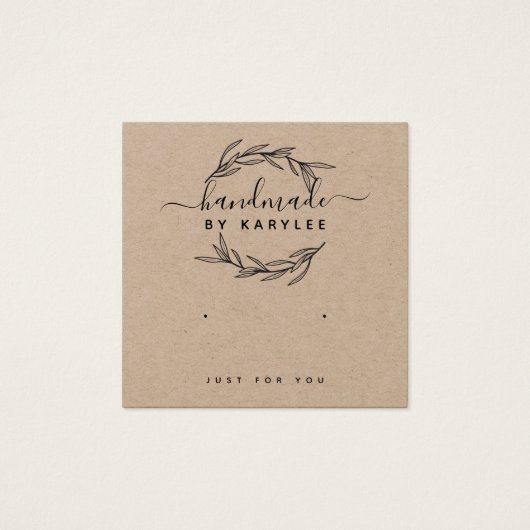 Carte d'affichage Rustic Laurel Leaf Stud oreille (Devant)