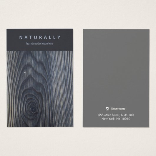 Carte d'affichage Rustic Wood Grain Earring Bijoux (Devant & derrière)