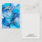 Carte d'affichage Rustique Blue Watercolor Gold (Devant / Derrière)