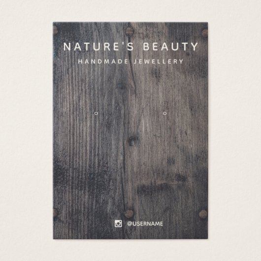 Carte d'affichage Rustique Bois à oreilles bijoux (Devant)