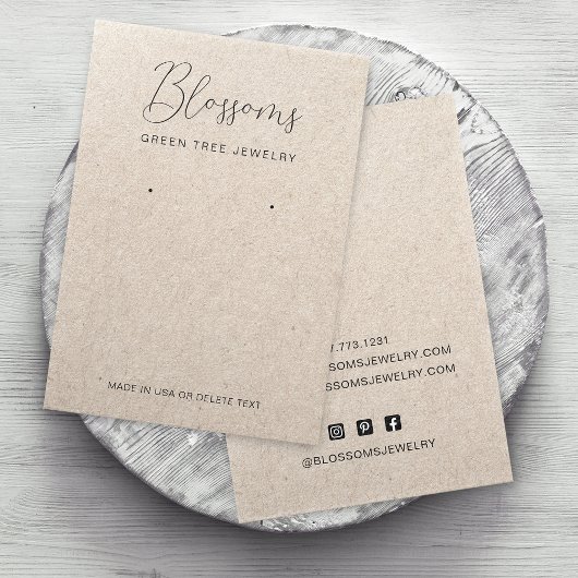 Carte d'affichage Rustique Faux Kraft Papier