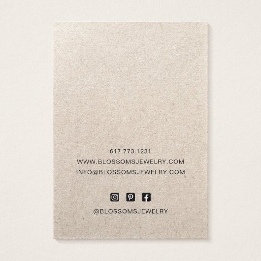 Carte d'affichage Rustique Faux Kraft Papier (Dos)