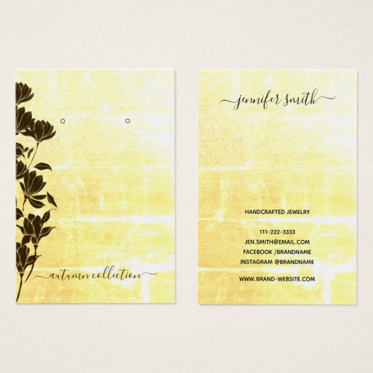 Carte d'affichage Rustique Floral Autumn Boho orei (Devant & derrière)