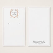 Carte d'affichage Rustique Floral Oreille Bijoux (Devant & derrière)