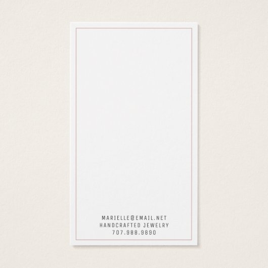 Carte d'affichage Rustique Floral Oreille Bijoux (Dos)