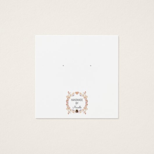 Carte d'affichage Rustique Floral Oreille Bijoux (Devant)