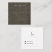 CARTE D'AFFICHAGE RUSTIQUE GRAY BRONZE LINE STUD E (Devant / Derrière)