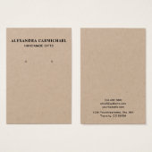 Carte d'affichage Rustique Kraft Artisan à oreille (Devant & derrière)