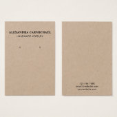 Carte d'affichage Rustique Kraft artisanal bijoux  (Devant & derrière)