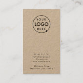 Carte d'affichage Rustique Kraft Logo Bijoux (Dos)