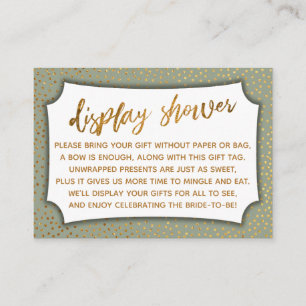Carte d'affichage Sage Green & Gold Confetti