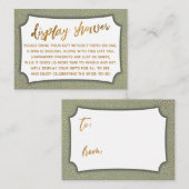 Carte d'affichage Sage Green & Gold Confetti (Devant / Derrière)