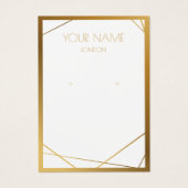 Carte d'affichage simple à bordure, or géométrique (Devant)