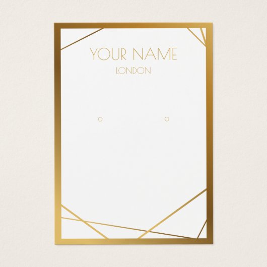 Carte d'affichage simple à bordure, or géométrique (Devant)