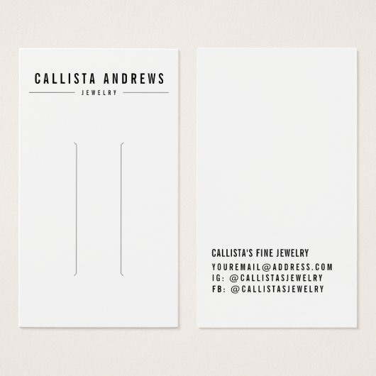 Carte d'affichage simple à cheveux blancs (Devant & derrière)