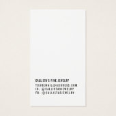 Carte d'affichage simple à cheveux blancs (Dos)