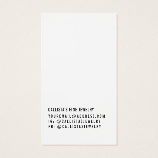 Carte d'affichage simple à cheveux blancs (Dos)