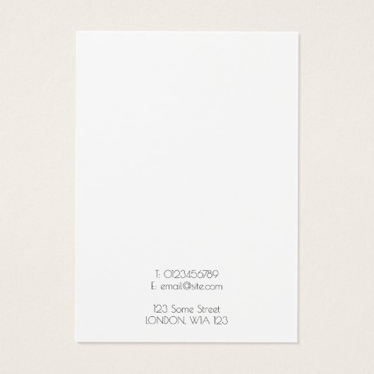 Carte d'affichage simple à oreille avec monogramme (Dos)