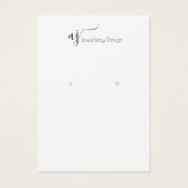 Carte d'affichage simple à oreille avec monogramme (Devant)