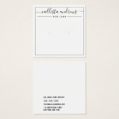 Carte d'affichage simple à oreille blanche noire (Devant & derrière)