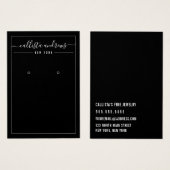 Carte d'affichage simple à oreille blanche noire (Devant & derrière)