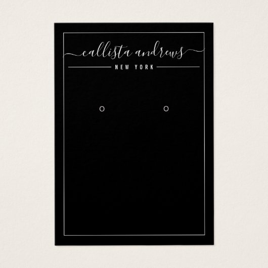 Carte d'affichage simple à oreille blanche noire (Devant)