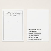 Carte d'affichage simple à oreille blanche noire (Devant & derrière)