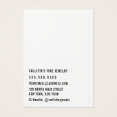 Carte d'affichage simple à oreille blanche noire (Dos)