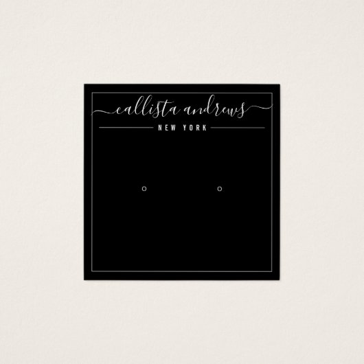 Carte d'affichage simple à oreille blanche noire (Devant)