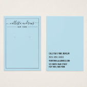 Carte d'affichage simple à oreille bleu noir (Devant & derrière)