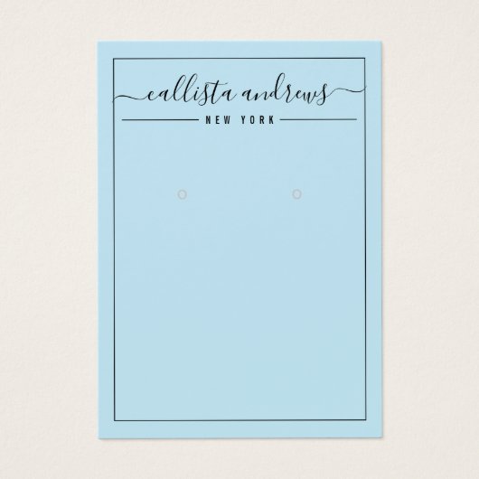 Carte d'affichage simple à oreille bleu noir (Devant)