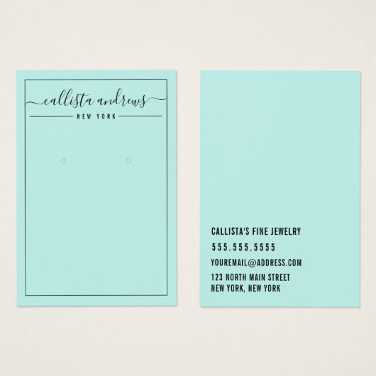 Carte d'affichage simple à oreille Cursive de la M (Devant & derrière)