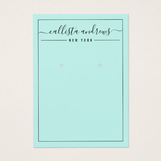 Carte d'affichage simple à oreille Cursive de la M (Devant)