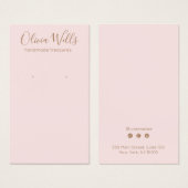 Carte d'affichage simple à oreille de script rose (Devant & derrière)