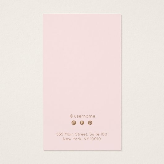 Carte d'affichage simple à oreille de script rose (Dos)