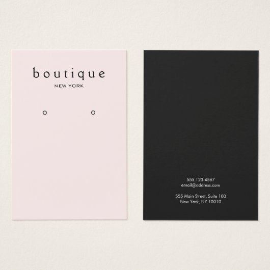 Carte d'affichage simple à oreille rose (Devant & derrière)