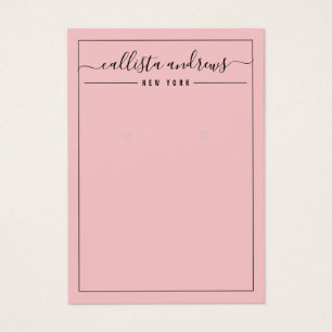Carte d'affichage simple à oreille rose noire