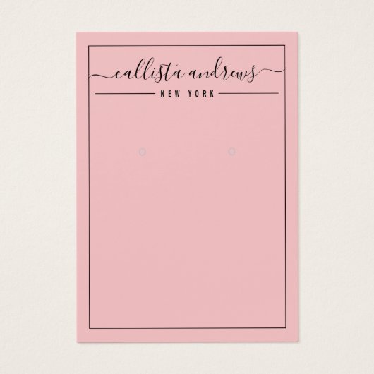 Carte d'affichage simple à oreille rose noire (Devant)
